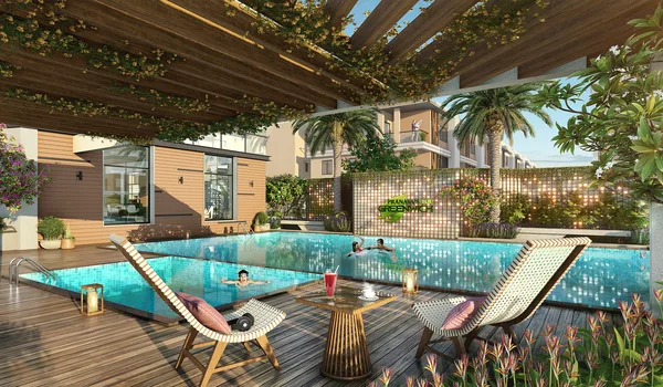 Premium lifestyle amenities including swimming pool, spa and lounge at Prestige Mysore Road, Bidadi